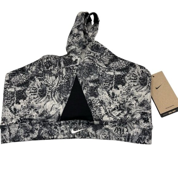 NWT Nike Swoosh Wrap Women's Medium Support Printed Sports Bra Large Black/White - Picture 3 of 7